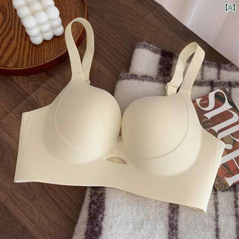 ブラ無し ワイヤレス ブラジャー レディース 大きめサイズ フルカップ 薄型カップ 固定肩紐 後ろ4列フック ニット 快適 寄せ上げ 上托 サイド収納 脇肉収納 大きめバスト 小さく見せ 垂れ防止 無痕 レース 切り替え セクシー 香?白 ・柑其 深灰紫