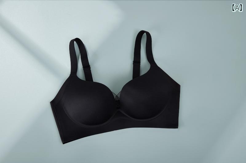 ブラ無し 調整型 ブラジャー 女性用 無痕 集める 透気 快適 上薄下厚 内衣 3/4カップ 薄模杯 固定肩帯 後ろ4列フック ナイロン 素材 シンプル カジュアル ブラック ミルクホワイト グレー ベージュ 赤 ブラウンピンク 軽量 伸縮性 吸湿速乾