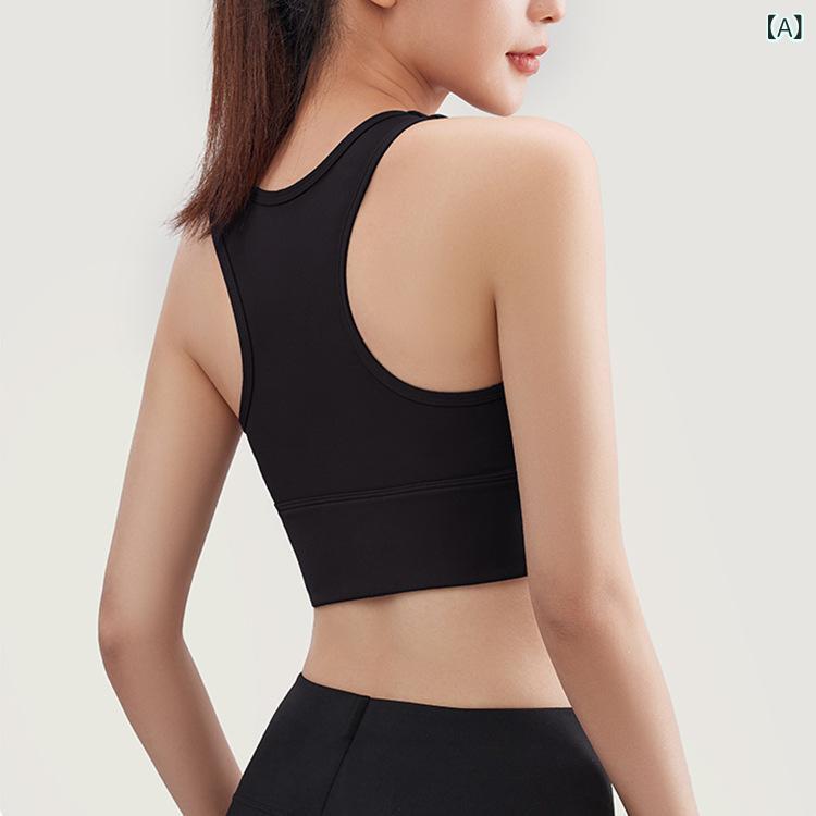 スポーツブラ 女性用 一体式 衝撃吸収 ランニング 透気性 全カップ ヨガ 背心 フィットネス ノンワイヤー ニット 伸縮性 黒 アイボリー グレー パープル ネイビー ブラウン グリーン 軽量 吸湿速乾 通勤 普段使い アウトドア 室内外