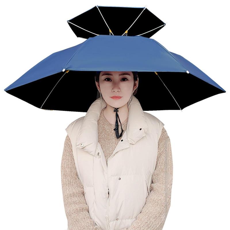 ZEWZEかぶる傘ハンズフリーレジャーハット帽子型日傘かさ折りたたみ釣り小雨梅雨熱中症対策日焼け防止日よけ雨具農作業スポーツ観戦暑さ対策アウトドアひがさガーデニング