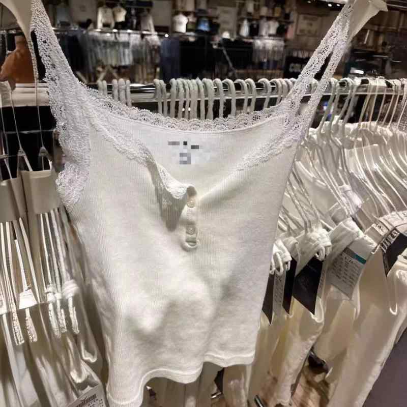 キャミソール 女性用 夏 トップス インナー レース 花柄 ボタン 吊り紐 修身 スリム コットン ロゴ 背心 かわいい ピュアカラー 切り替え セットアップ 軽量 伸縮性 ブラック グレー ホワイト 純色 フレッシュ スイート スタイル