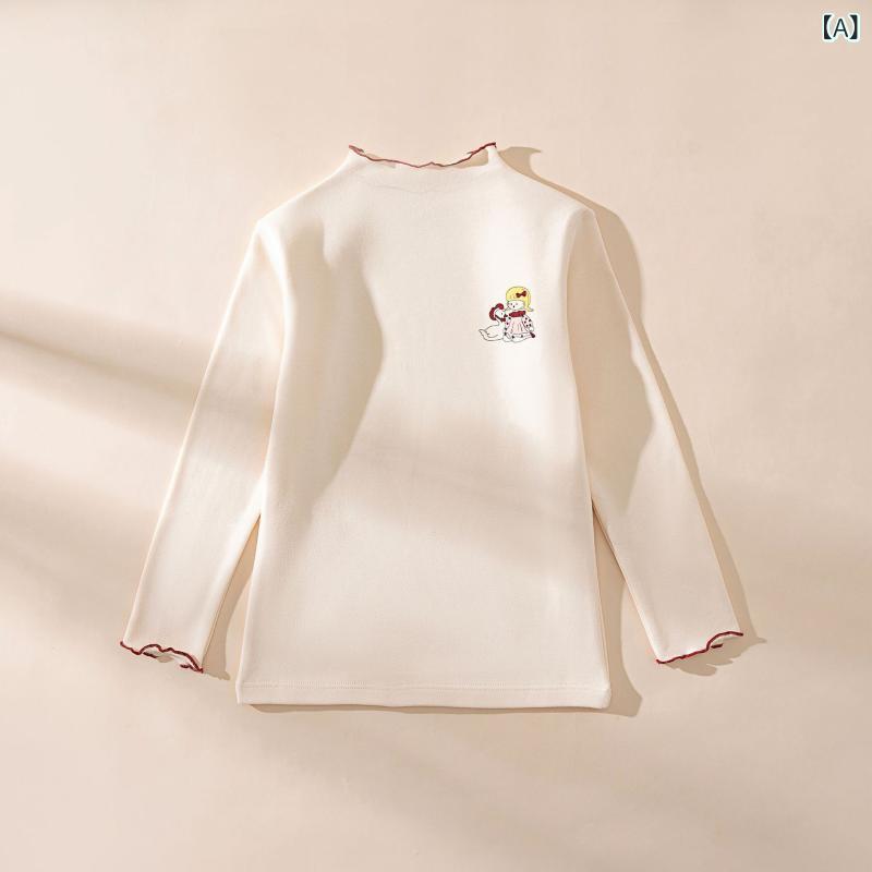 キッズ 女の子 長袖 Tシャツ トップス 秋冬 保暖 綿 柔らかい 接触冷感 花辺 デザイン 動物 柄 花 柄 ・柑通 プリント ピンク 系 パープル 系 イエロー 系 かわいい 普段使い 部屋着 伸縮性 吸湿速乾 切り替え ディテール ビッグ シルエット