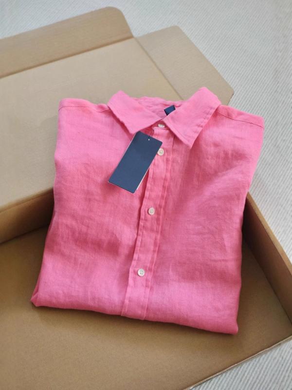 レディース 麻 刺繍 長袖 開襟 シャツ トップス 動物柄 POLOカラー 単排ボタン 気質 通勤 普段使い 軽量 通気性 吸湿速乾 快適 再生繊維 ミックス ホワイト ピンク系 イエロー ブルー カーキ 春夏 2025