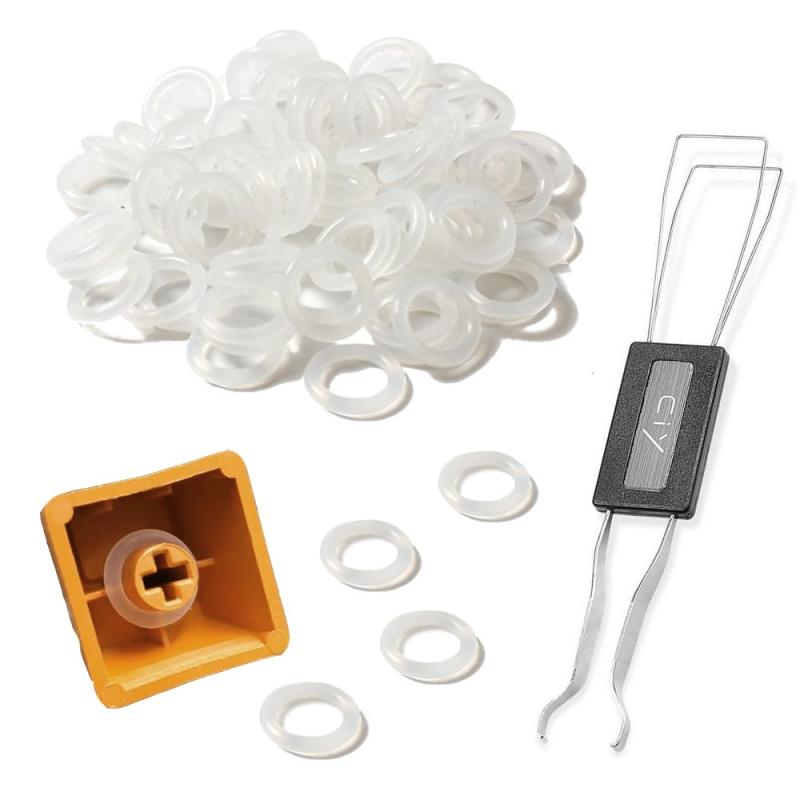 静音化リング 150PCS メカニカルキーボードに対応 O-Ring Oリング キーキャップ 引抜工具 メカニカル キーボード キースイッチ 引き抜き ツール画像