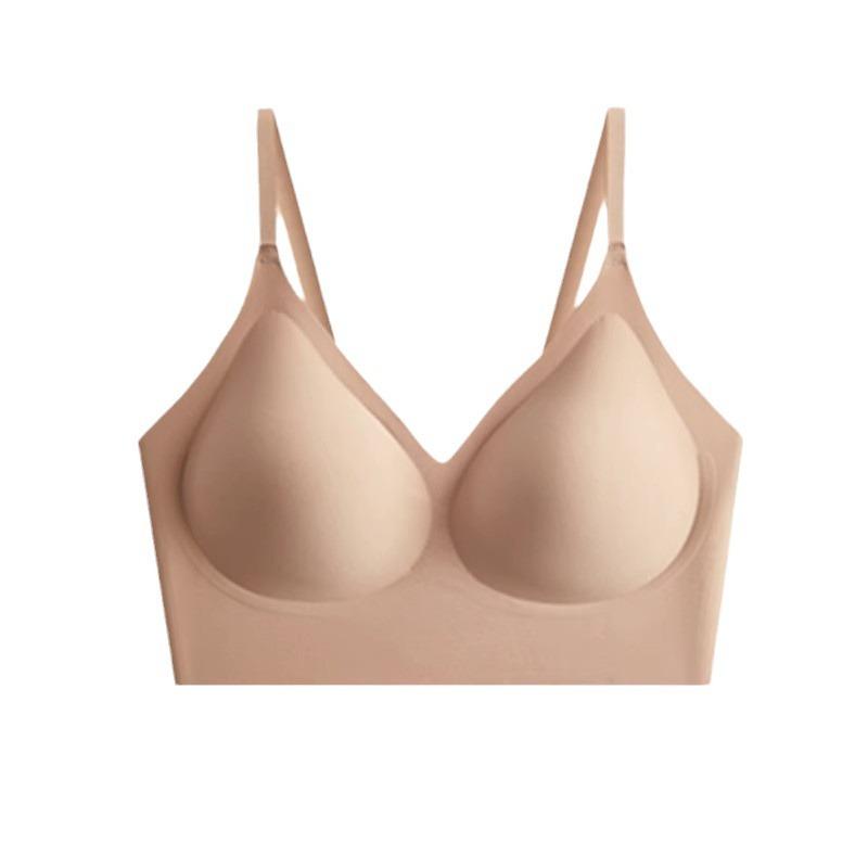 ブラ 女性用 小胸用 ギャザリング 無痕 透気 上托 快適 サイドサポート 副乳収納 薄型 ステルス ワイヤレス 3/4カップ 上薄下厚 固定肩ストラップ ニット素材 深肌色 浅肌色 ブラック ライトグリーン ピンクベージュ ワインレッド ブラウン シン