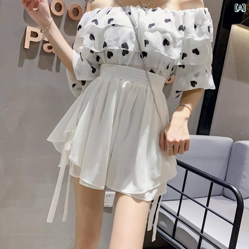 レディース ワイドレッグパンツ スカートパンツ 女性用 ゆったり ショートパンツ 高腰 大きいサイズ 膝上丈 ポリエステル 薄手 微弾性 気質 通勤 都市スタイル 普段使い 白 黒 ピンク 夏 軽量 涼しい 遮大腿 切り替えデザイン 4,496円