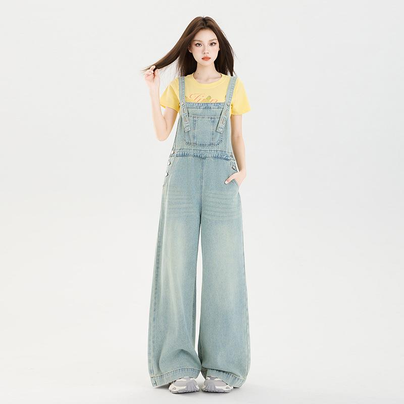 デニム 背広ズボン 女性用 秋冬 かわいい ゆったり 高腰 ストレート ワイドレッグ ロングパンツ 軽量 綿素材 ポケット 切り替え 浅色 ミントブルー ベージュ アイボリー 通勤 普段使い シンプル クリーン スタイル｜フォークBR