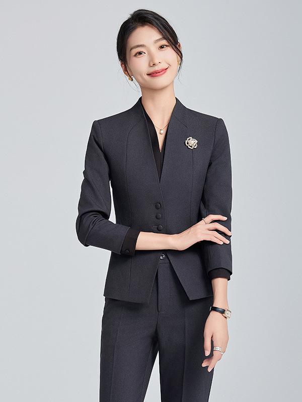 レディース 秋冬 西装 セット ジャケット スカート パンツ 組み合わせ 通勤 スーツ 仕事着 ホテル 制服 気質 洗練 スタイル ポリエステル 混紡 伸縮性 長袖 長ズボン ブラック グレー ネイビー トップス シャツ フォーマル ビジネス 事務服 プ