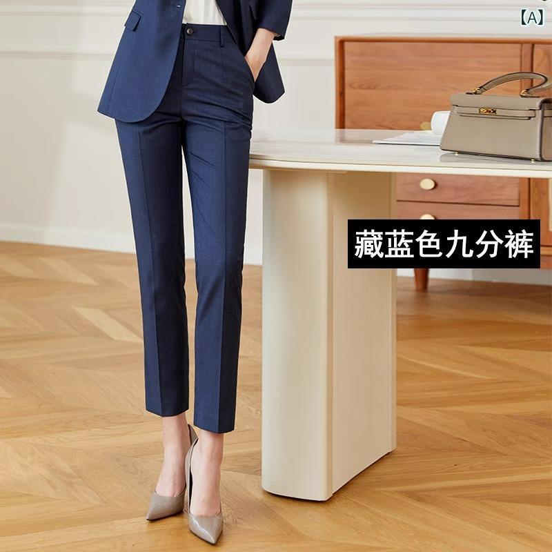 亭主もち用 仕事服 秋冬 商行為背広 管理すること職 亭主もち向け ポリエステル 長袖上衣 長袖ズボン下 半スコート 書き割り 米国海軍 薄墨色 長袖プルオーバー 洗い濯ぎ飾り気の無い 型崩れしにくい テーラードシルエット 事務室 通い 旅人宿 フォーマル セットアップ