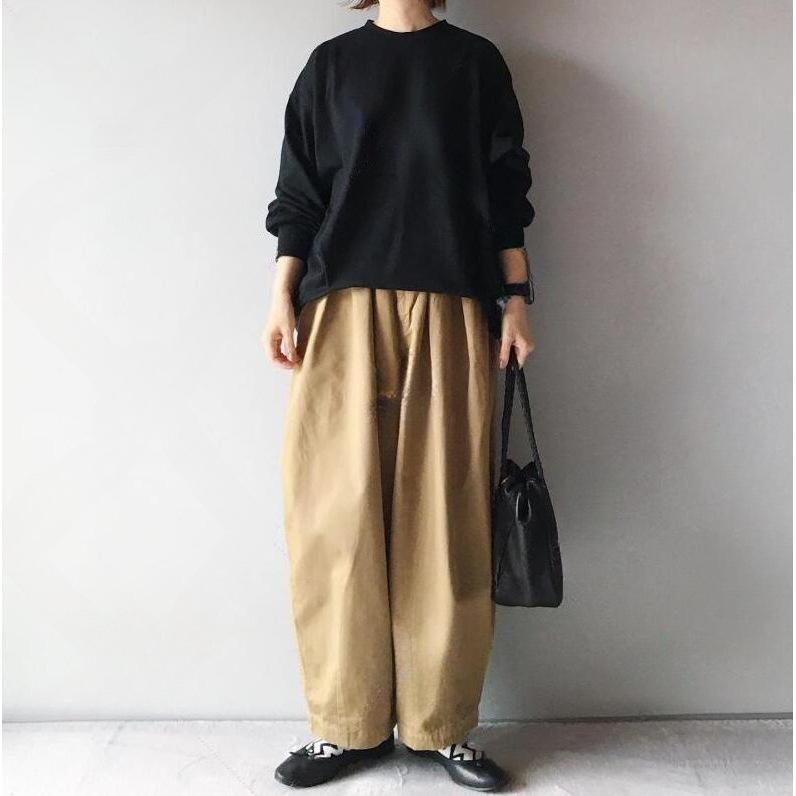 レディース 春夏 灯?袖 丸首 ゆったり プルオーバー スウェット トップス ワイドレッグ クロップドパンツ セット ポリエステル 混紡 接触冷感 伸縮性 軽量 快適 日常使い カジュアル デイリーウェア ブラック グレー ベージュ アイボリー ピンク系