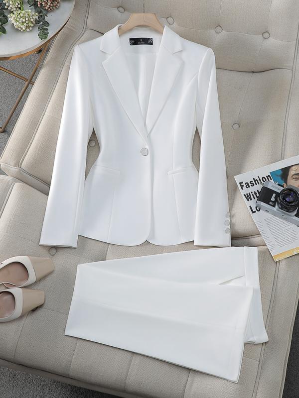 女性用 ジャケット セット 長袖 長ズボン 職業服 セットアップ スーツ トップス ボトムス 通勤用 フォーマル ビジネス 春 秋 ポリエステル スパンデックス ストレッチ 白 ピンク ブラック クール 洗練 シルエット 軽量 吸湿速乾 高級感 5,817円