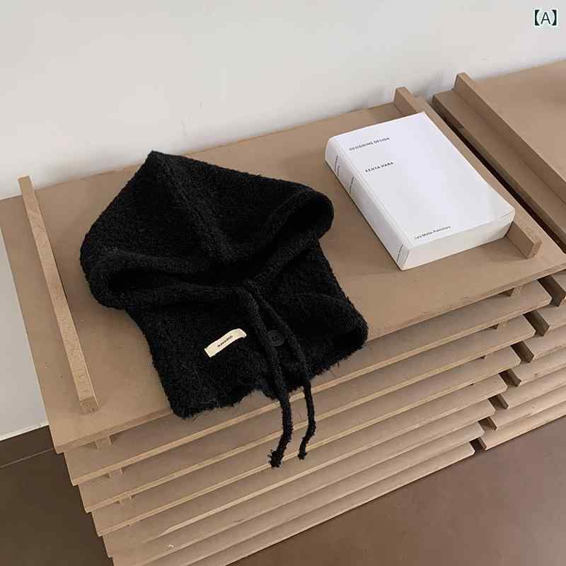 ニット帽 女性用 冬 秋冬 保暖 防風 セット 巻き帽子 連帽 ルーズフィット 暖か コージー グレー系 ブラック ピンク系 軽量 柔らか 普段使い かわいい キャンパススタイル ラグジュアリー 風合い 羊毛混紡