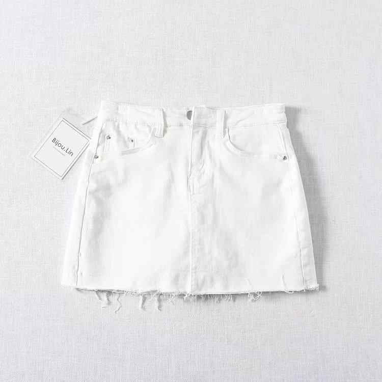 スカート 女性用 夏 ハイウエスト デニム 半身スカート 包み込み 毛縁 フレア 短丈 直筒 伸縮性 防走光 牛仔布 綿混 軽量 通勤 普段使い カジュアル ブラック ホワイト グレー ベージュ ミリタリーグリーン ライトブルー 日韓スタイル