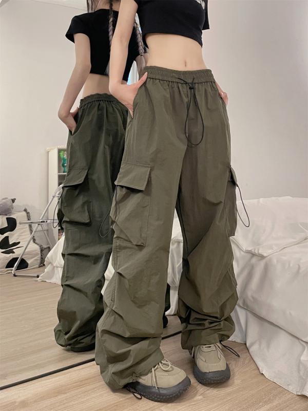 レディース 工装パンツ 春秋 軍緑 ブラック グレー ワインレッド ピンク 杏色 直筒 束脚 ワイドレッグ 復古 ストレッチ 綿混 ゆったり スリム 普段使い 軽量 通勤 カジュアル 私服