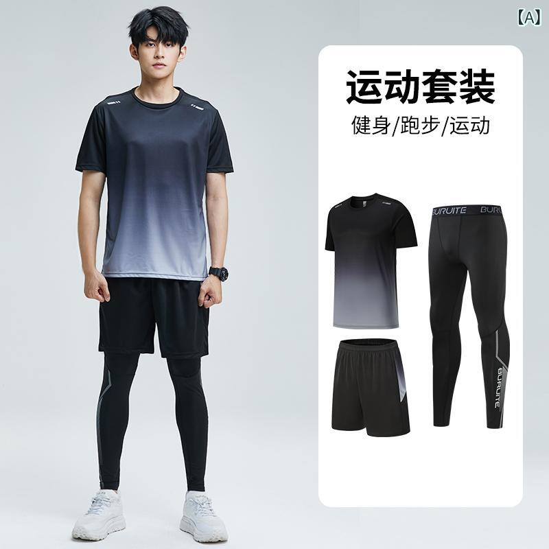 メンズ スポーツ セットアップ フィットネス ウェア ランニング ギア 朝ラン 服 サイクリング トレーニング ルーム ウェア 春夏 接触冷感 吸湿速乾 長袖 薄手 シルク混 透気性 グレー グリーン ブルー レッド ゆったりシルエット 通勤 普段使い