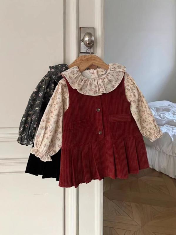 女の子 ワンピース 背?裙 無袖 秋冬 灯芯? コットン 柔軟 かわいい プリンセス スカート 百褶 酒赤 ブラック アイボリー 1-3歳 女児 通年 普段使い 軽量 伸縮性 純色 インファント 幼児 スカート トップス レイヤード 4,184円