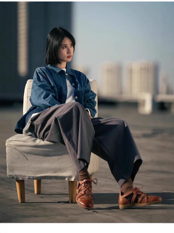 プルオーバー お上さん用 綿麻 うつり変わり 洗いもの産業 ジーンズ 開衫 長袖 ポローカラー ゆったり 天の原青色 年月 名取り草 単排多扣 決まり切った丈 古典派音楽 ヴィンテージ 肌目 軽さ 通い 普段使い走り トップス トップ