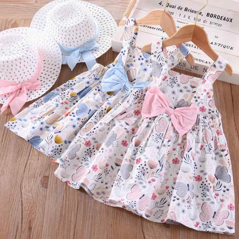 女児 ワンピース 吊り帯 背心 スカート 春夏 夏用 かわいい プリンセス スカート 花柄 蝶 花びら 柄 綿 柔軟 素材 ピンク ライトブルー オレンジ 百褶 スカート 3-8歳 女の子 普段使い 軽量 通気性 良い かわいい デザイン