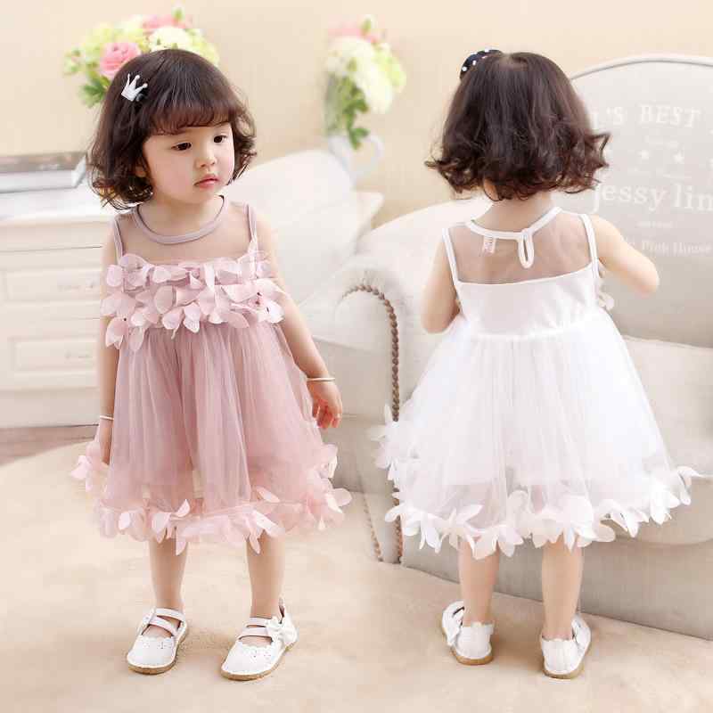 女児 ワンピース 子供服 女の子 夏 無袖 プリンセススカート 花柄 レース チュール ネット生地 涼しい 軽量 綿混 ポリエステル かわいい ピンク 紫 ホワイト 80cm 90cm 100cm 110cm 120cm 130cm 140cm