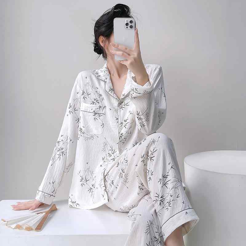 長袖パジャマ 女性用 春夏 開襟 雲?コットン 薄手 ポリエステル混紡 フラワープリント かわいい 快適 涼爽 居家服 長ズボンセット トップス ボトムス シンプル 軽量 吸湿速乾 寝間着 部屋着 外出着 ピンク系 グレー グリーン ベージュ 赤 青年向