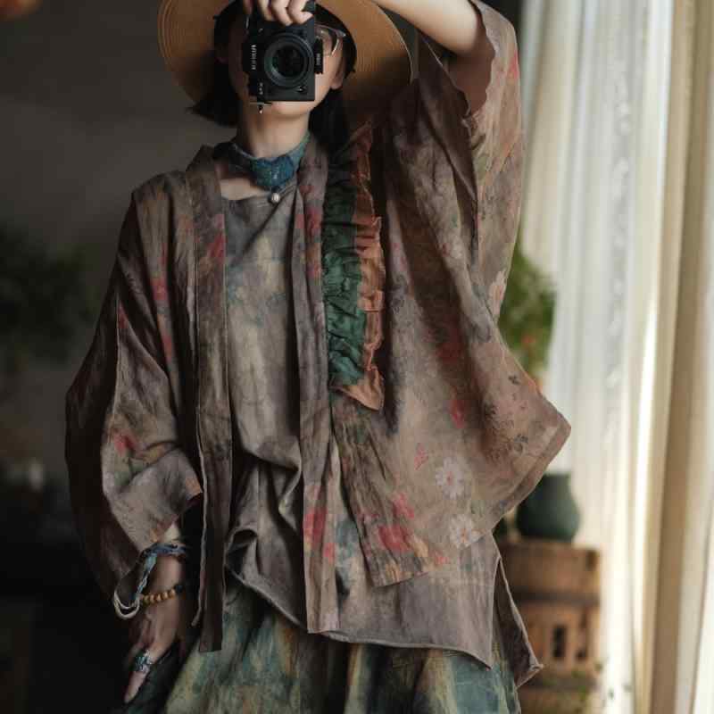 プルオーバー お上さん用 麻 原料品 長袖 開衫 厚地の外套 返り咲き 表現スタイル 寛鬆 影ぼうし 撞色 青写真 無領 うつり変わり 産業 赤珊瑚 色合い 印花 行動様式 根本原理 款式 決まり切った 丈 長さ 95% 以上 麻 取り入れる 春 時節 其れ相応 文? 風