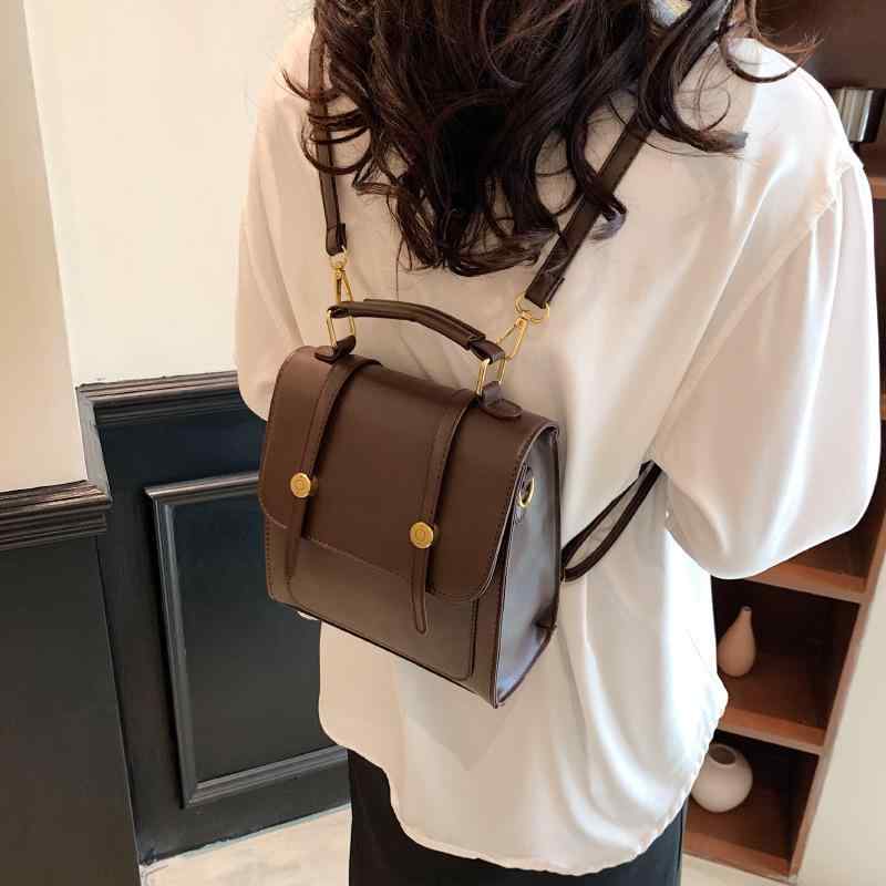 バック 女性用 肩掛けバッグ 手提げバッグ トートバッグ 大容量 横型 方形 シンプル ミニ ストリートファッション 日常使い 軽量 PU素材 車縫いステッチ 黒 ブラウン コットンライニング ジッパー開閉 シングルストラップ ポケット付き