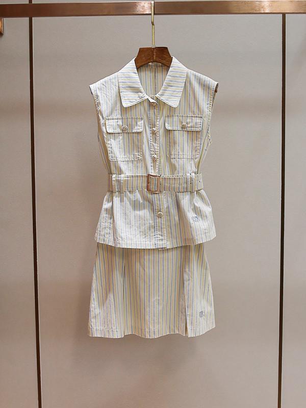 レディース 秋冬 セットアップ 無袖 開衫 ベスト 上衣 ショートパンツ 条紋 刺繍 ボタン 切り替え 杏色 気質 通勤 スタイル 吸湿速乾 軽量 再生繊維 ハイウエスト ビッグシルエット 普段使い アウトドア 対応 カジュアル トップス ボトムス 組み