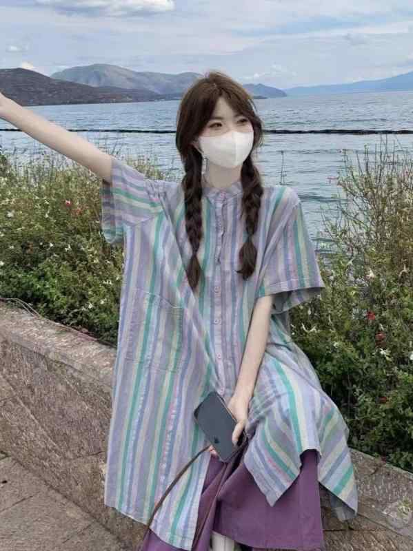 レディース セットアップ 春夏 ワイドパンツ ロングシャツ ストライプ柄 切り替えデザイン ゆったりシルエット 長袖 トップス ボトムス 2点セット ポリエステル素材 軽量 吸湿速乾 日韓カジュアル 普段使い 通勤 通学 ブラック グレー ベージュ ピン