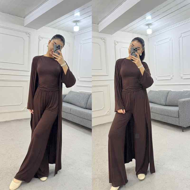 レディース 春夏 トップス ロングパンツ セット 丸首 修身 ゆったり ストレッチ ワイドレッグ 弾力 ?? ポリエステル 接触冷感 吸湿速乾 軽量 快適 長袖 半袖 長ズボン 黒 ブラウン ライトブルー ベージュ 白 ピンク イエロー ピンク系 グレー