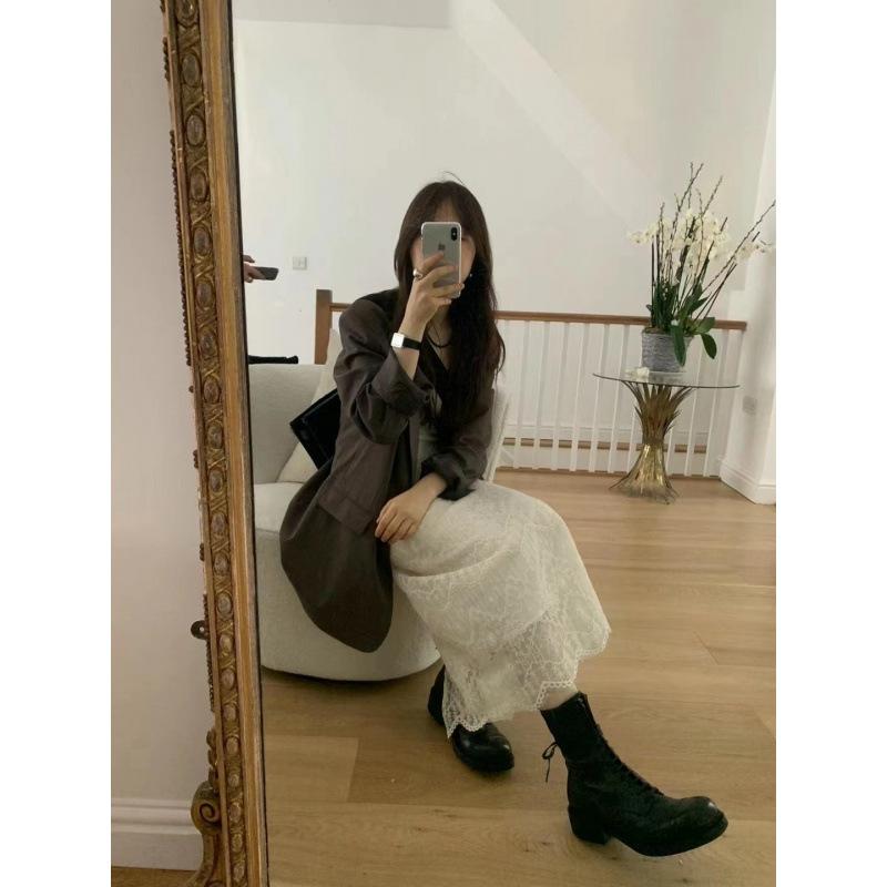スカート 女性用 ミディ丈 直筒スカート 半身スカート レース 花辺 切り替え デザイン ミルクホワイト ピュアホワイト アイボリー系 優雅 気質 スタイル 通勤用 オフィスウェア 微弾性 軽量 伸縮性 秋 秋冬 早秋 シーズン 日常使い 女性服 トップ｜フォークBR