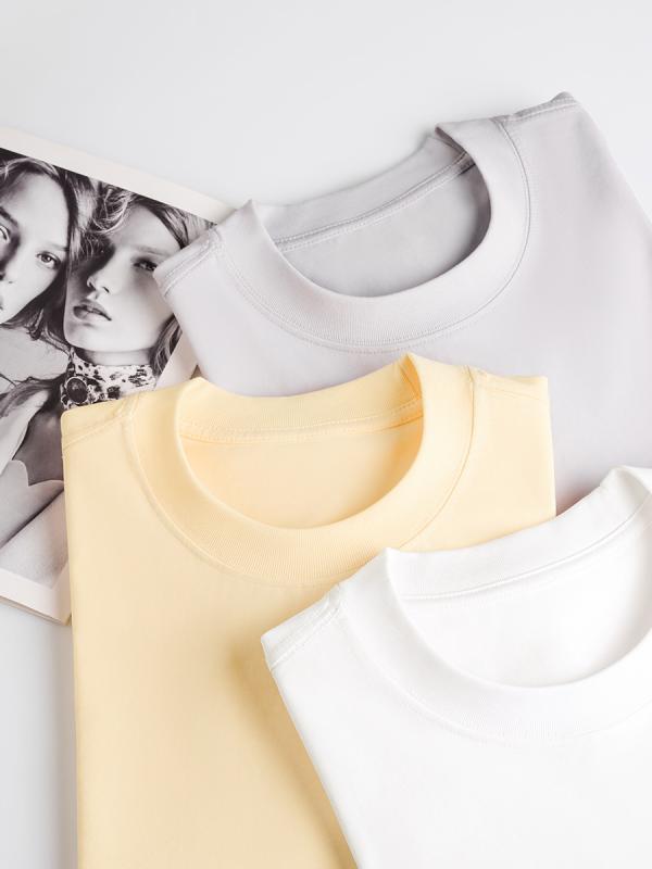 メンズ 長袖 Tシャツ トップス 秋冬 綿混紡 230g 純色 丸首 ゆったり 落肩袖 白色 岩灰 黒 淡緑 杏色 蓮紫 透気性 色牢度高 免? ライン飾り レイヤード 内側 ベースレイヤー 青年 カジュアル 日常使い 青年向け ゆったりシルエット 厚手