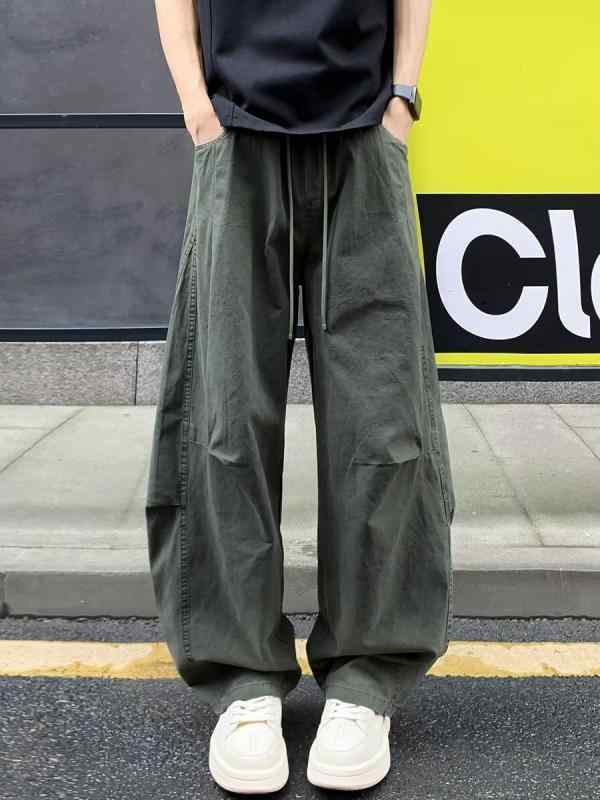 メンズ 工装パンツ 直筒 ゆったり 長ズボン 復古 春秋 綿素材 水洗加工 薄手 無弾性 純色 軍緑 ブラック ベージュ グレー ミッドライズ ポケット 装飾 ノーアイロン 仕上げ ゆったり シルエット 普段使い 軽量 快適 着こなし コーディネート ラ 4,768円