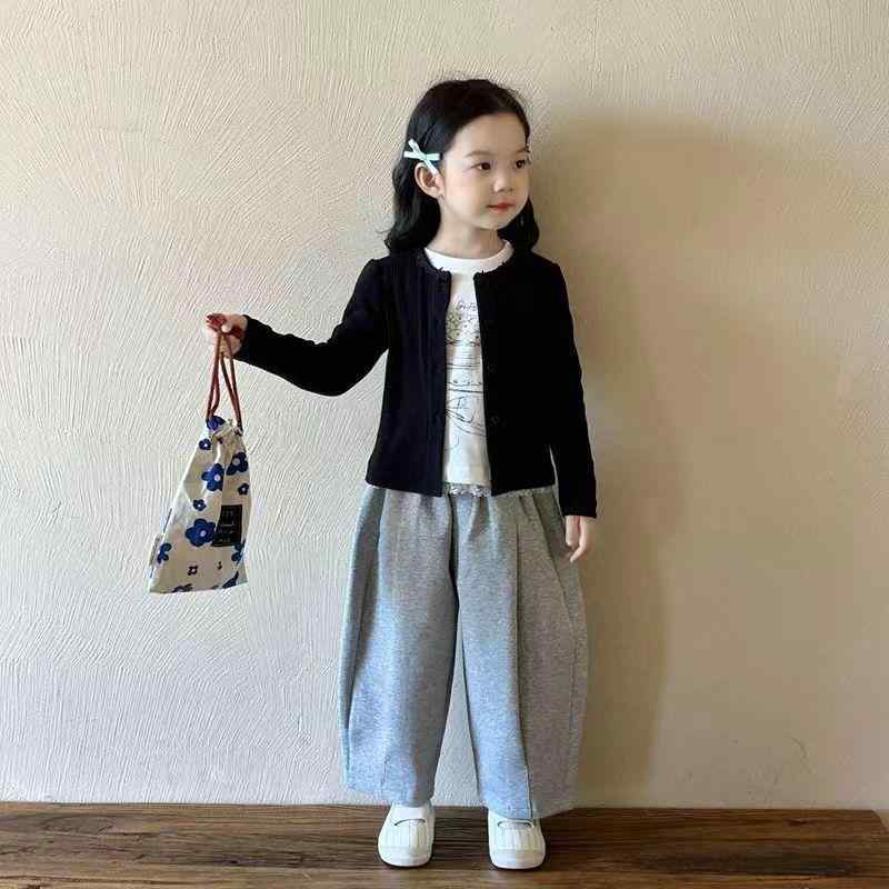 キッズ 女の子 秋冬 3点セット 綿 トップス ロングスリーブ 丸首 開衫 長袖 プルオーバー インナー ショートパンツ ハーフパンツ ルーズフィット スウェットパンツ コットン 柔らか素材 普通厚 無地 プレーン カラフル グレー 春秋 子供服 女児 4,428円