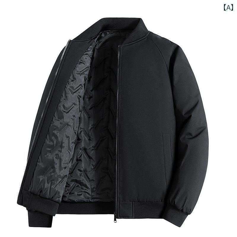 メンズ コート 秋冬 厚手 綿服 韓国風 トレンド ショート丈 羽?服 ジャケット 防風 防水 暖か ポリエステル コットン 裏地 シルクコットン スタンドカラー ジップアップ ルーズフィット サイドポケット ストレートヘム ロブヘム 日常使い 黒 赤