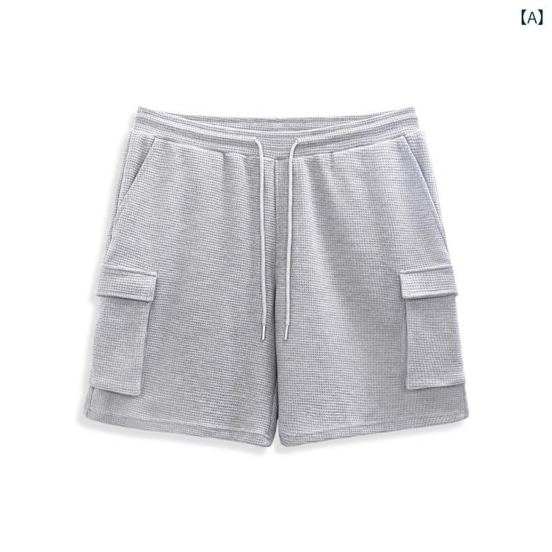 ショーツ メンズ コットン ショートパンツ 綿 ポリエステル 混紡 軽量 微弾性 直筒 シルエット 夏用 ライトグレー グレー系 花柄 グレー 運動 傘兵風 ハヴァー チェック パターン キャラコ 風 コットン 素材 吸湿速乾 機能 伸縮性 あり 通勤