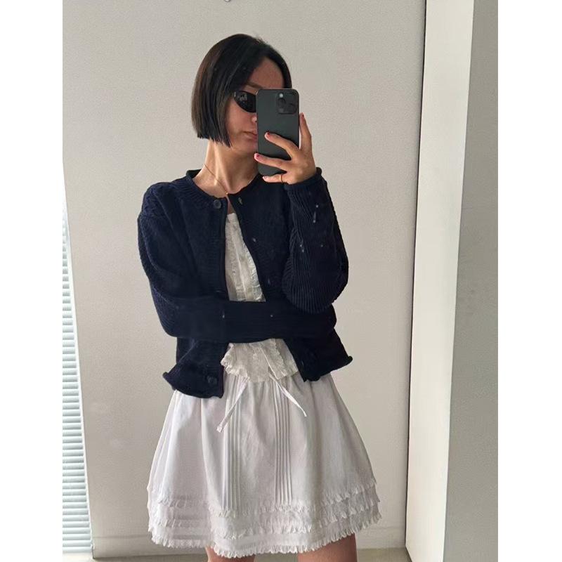 スカート レディース 半身スカート かわいい 花辺 レース ハイウエスト Aライン 短スカート 綿素材 シンプル デザイン 白色 ブラック 日韓カジュアル 普段使い 軽量 通勤対応 春夏