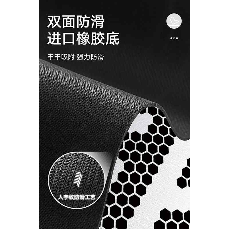 キッチン マット 長方形 吸水 防油 防滑 家用 洗える ラグ 現代 シンプル デザイン 科技皮 素材 伸縮性 軽量 機能 キッチン レストラン 用途 コーヒー カラー ブラック ホワイト ジオメトリック パターン ヒョウ柄 ワイルド プリント 45x7画像