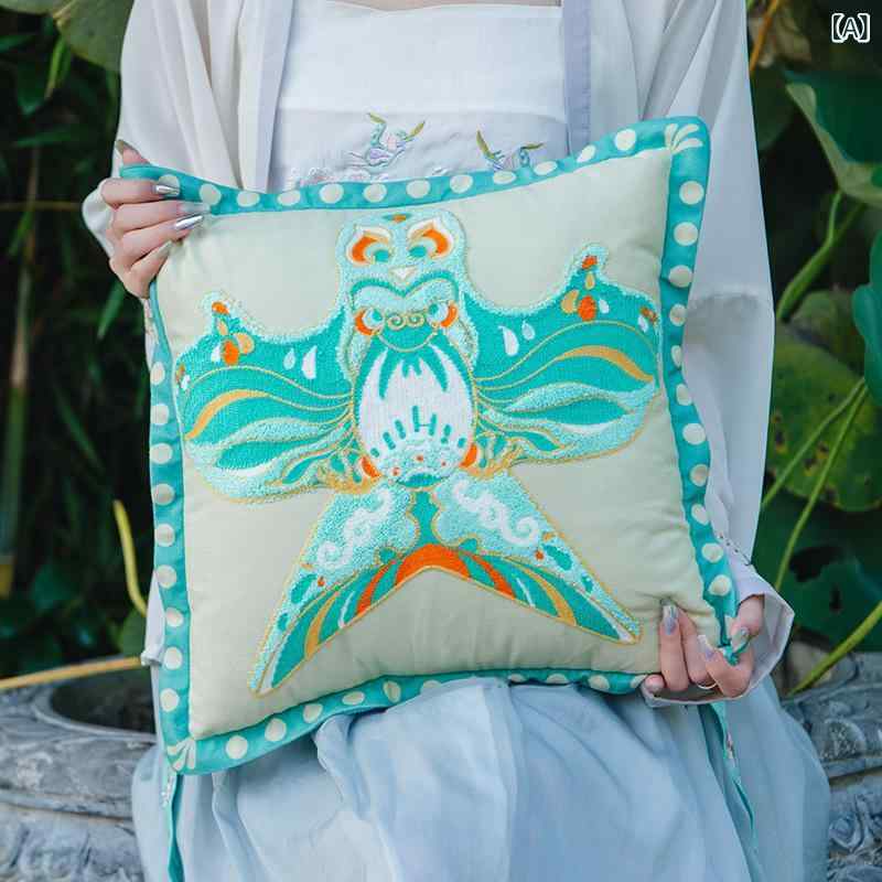 抱枕 クッション 刺繍 インテリア 植物花卉 模様 紙風船 モチーフ 中国風 法式 デザイン ソファ 背もたれ 座布団 サイズ45cm 45x45cm 70x100cm 100x150cm 150x200cm 直径42cm 高さ12cm 55x50cm