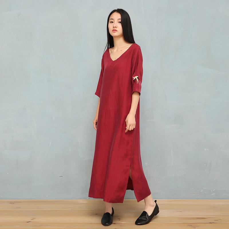 衣装 亭主もち用 春夏 人付き合い冷感 刺しゅう 広広とした影ぼうし ロングお召しもの A伝達ルート Vのど首 短袖 中腰 毛の荒物柄 刺しゅう ブドウ酒赤いこと 米国海軍 黒いこと 通い風 韓風 人となり表現スタイル 基本原則款 単品 セットインスリーブ 気軽着付ける 軽さ原料品 吸湿速乾 伸縮性 その他-日用品雑貨・文房具・手芸
