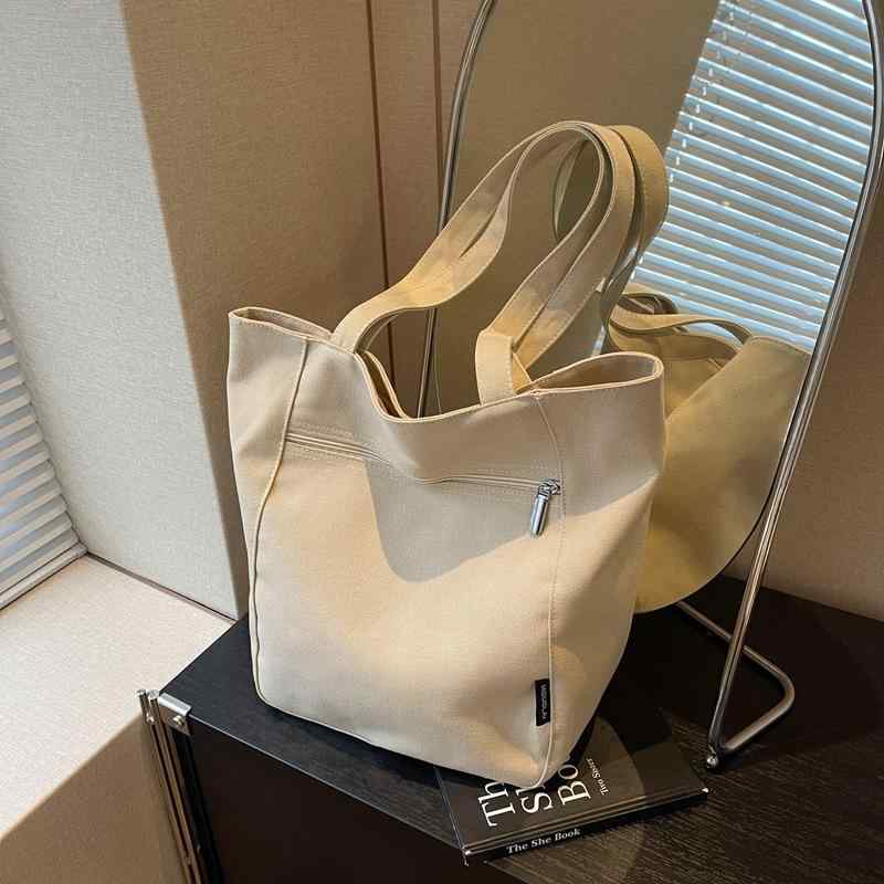 トートバッグ レディース 女性用 ショルダーバッグ 手提げ鞄 肩掛けバッグ 通勤用 大学生向け 授業用 日常使い 牛津布 ポリエステル裏地 縦型スクエア ジップ開閉 ソフト構造 ダブルストラップ ブラック ブラウン ベージュ カーキ 春夏 ミディアムサイ