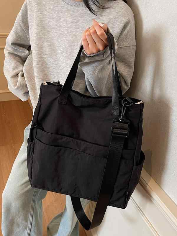 トートバッグ レディース 大型 帆布 キャンバス 縦型 スクエア ピンク アイボリー ブラック ブラウン ジップ開閉 肩掛け 斜めがけ 手提げ 通勤 日常 旅行 軽量 シンプル ソフト ポリエステル内張り 収納ポケット 単肩紐 日常使い 普段着 カジュア