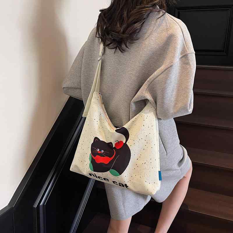 トートバッグ 女性用 学生 通勤 大容量 キャンバス かわいい カード ショルダーバッグ 都市 シンプル 横型 方形 ジップ開閉 ソフト ダブルストラップ ホワイト 切り替え ステッチ 日常使い 軽量 収納ポケット