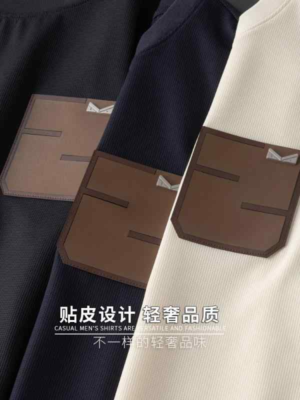 メンズ 短袖Tシャツ 夏用 軽量 透気性 修身型 丸首 ポケット ワッフル柄 幾何学模様 インナーロック ナイロン 再生繊維 伸縮性 薄手 ゆったりフィット 杏色 ブルー ブラック スポーツカジュアル 普段使い 屋外アクティビティ 吸湿速乾 ソフトタッチ