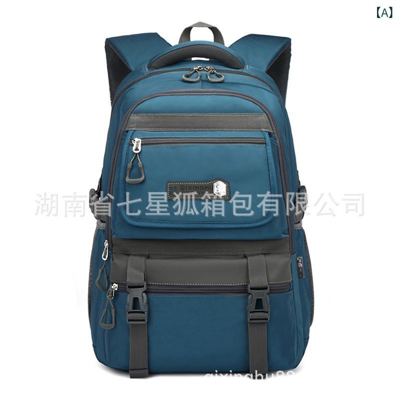 バックパック メンズ レディース ビジネス 通勤 普段使い 旅行 防水 大容量 双肩 ポリエステル ナイロン 格子柄 車縫いステッチ 弧形肩帯 拡張機能 16インチノートPC収納 36-55L 深グレー コバルトブルー ブラック 春夏