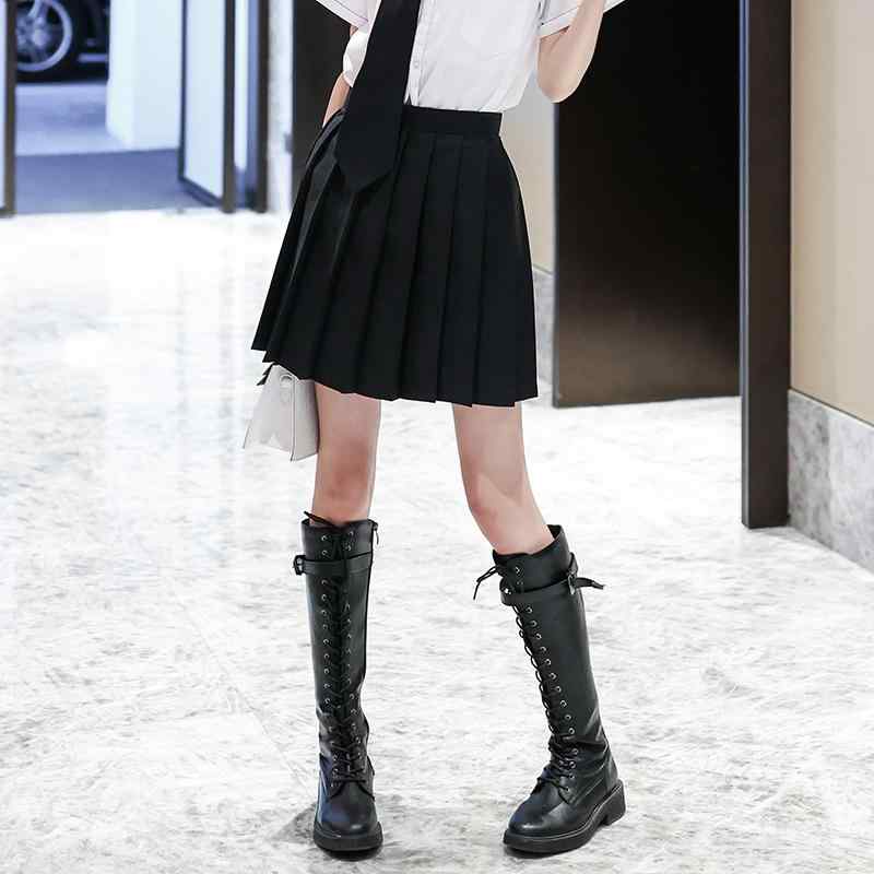 レディース スカート 百褶スカート プリーツスカート 半身スカート JKスカート 学院風 制服風 短スカート 中スカート 長スカート 純色 化学繊維混紡 ストレッチ素材 ファスナー付き 黒 紺 グレー 清新 甘め かわいい 普段使い 学校用 通学 通勤