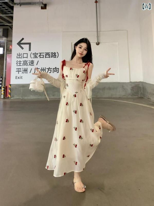 ワンピース レディース 夏 吊り帯 Aライン ロングスカート 女性用 清新 甘い 優しい フラワー柄 切り替え 無袖 スクエアネック ミッドウェスト 立体装飾 ポリエステル 涼しい 通気性 軽量 フレンチ リゾート ティーパーティー スタイル かわいい