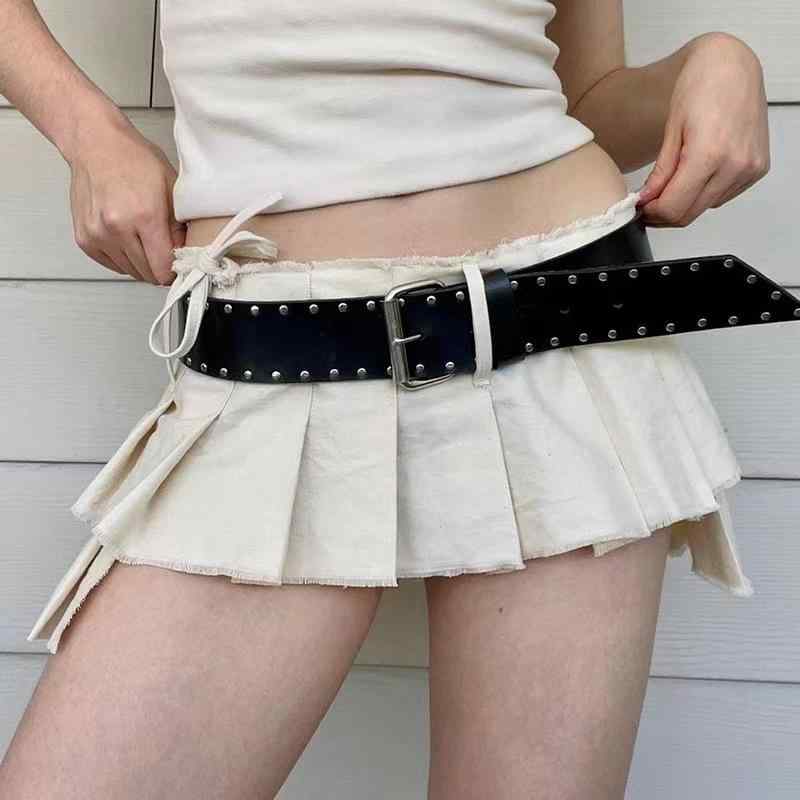 レディース 半身スカート セクシー かわいい 不規則 百褶 超短スカート デニム 綿 ポリエステル 混紡 生地 米白色 街頭スタイル 潮人 デザイン 切り替え 加工 無彈性 通勤 普段使い 軽量 ハイウエスト シルエット 春夏 シーズン アイテム