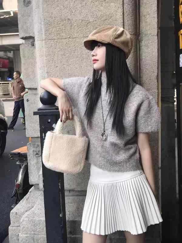 スカート 女性用 秋冬 ハイウエスト プリーツスカート 半身スカート Aライン 短め ミニスカート 通勤風 気質スタイル 普段使い 切り替え デザイン 軽量 伸縮性 微弾力 吸湿速乾 防走光 ブラック 深グレー 杏色 ライトグレー