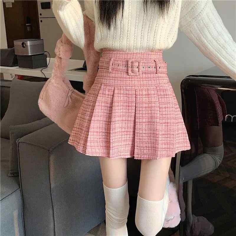 スカート 女性用 ピンク 秋冬 春夏 短め 百褶 Aライン 高腰 スリム 半身 かわいい 甘め フレッシュ ポップ 無弾性 ポリエステル 切り替え ピュアカラー 軽量 通勤 普段使い デイリー