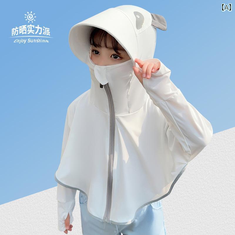 キッズ 男の子 女の子 防晒服 子供用 紫外線カット 春夏 夏季 連帽 速乾 透気 超軽量 耐摩耗 遮光 防塵 防虫 接触冷感 ?? 聚?繊維 アウトドア 熊猫 動物柄 かわいい 童趣 ナチュラル 甘美 プリンセス 田園 バカンス 森ガール 清新 ミルク